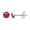 Boucles d'oreilles Brillaxis pierre rouge argent - vue V3