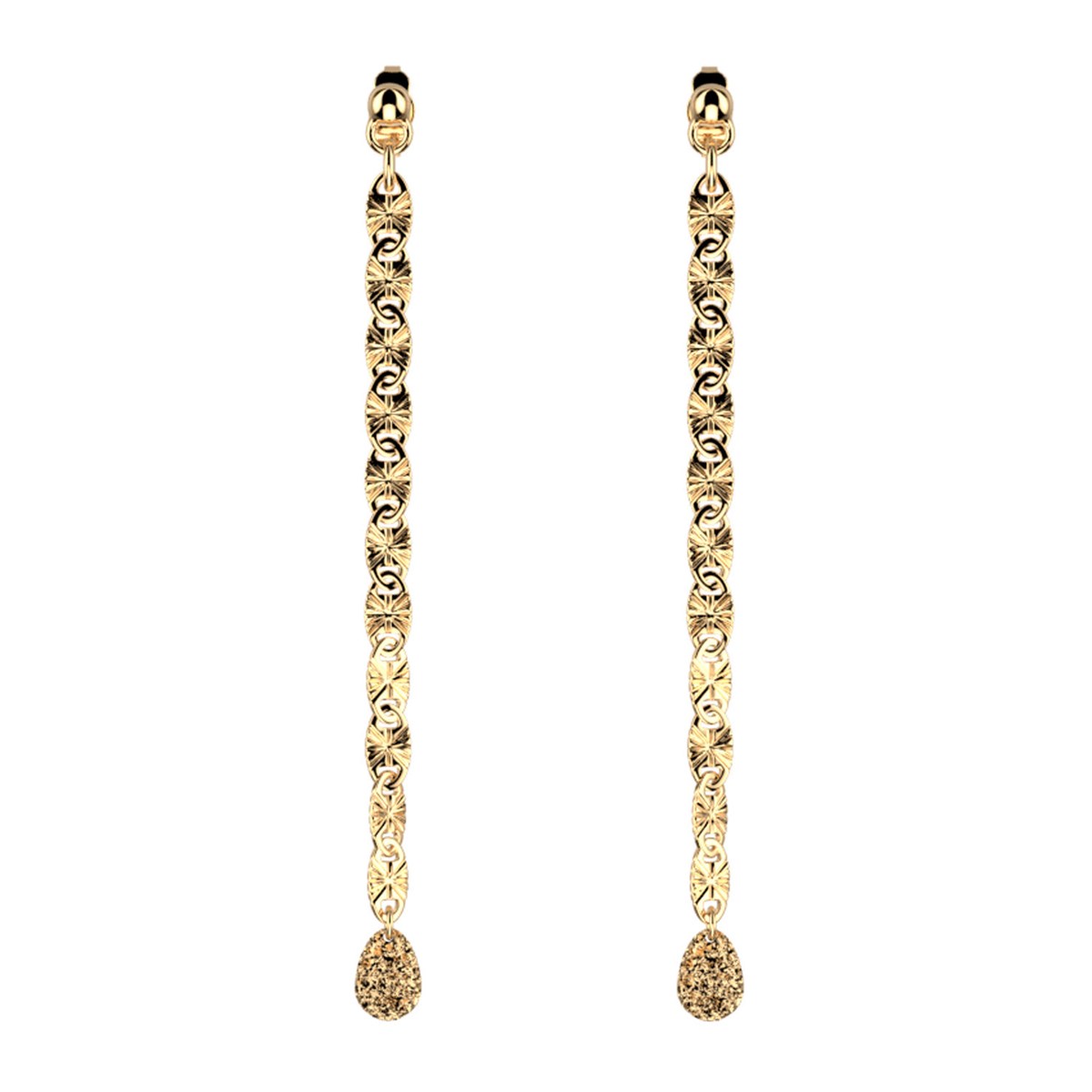Boucles d'oreilles pendantes Les Cadettes Radieuse_x000D_
dorées longues
