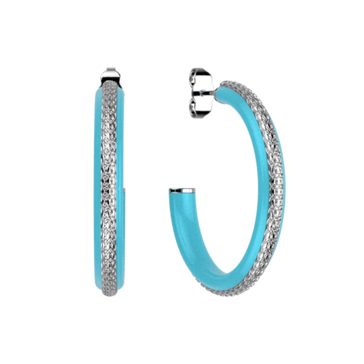 Boucles d'oreilles créoles Les Cadettes Sunset
laque turquoise