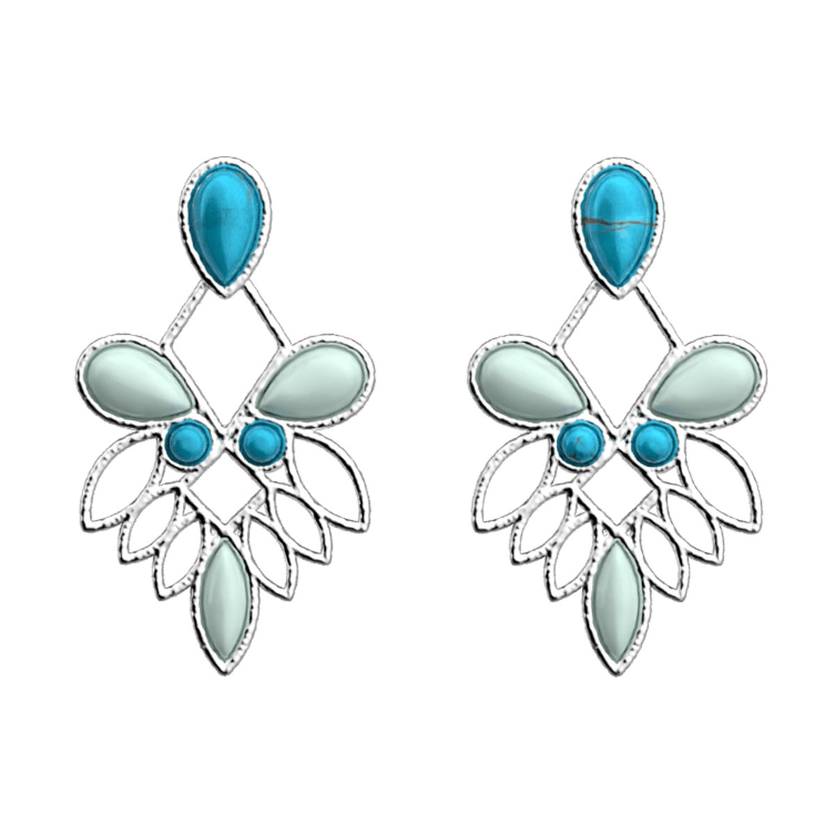 Boucles d'oreilles pendantes Les Georgettes Rosace
nacre 46 mm argentées