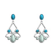 Boucles d'oreilles pendantes Les Georgettes
collection Rosace 16 mm argentée