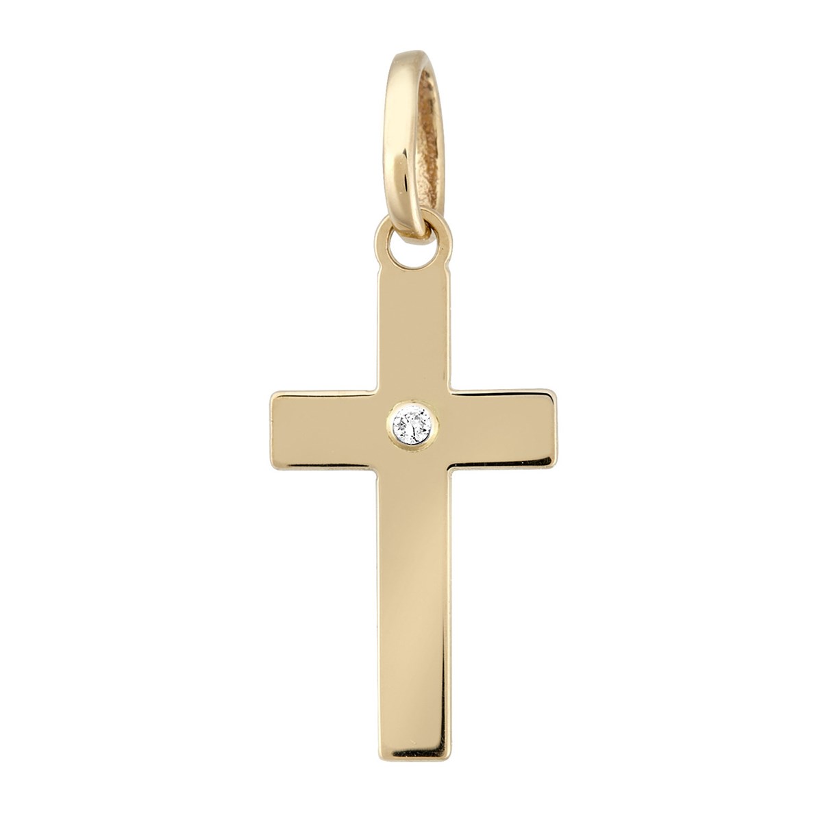 Pendentif Brillaxis Croix et diamant
or jaune 18k