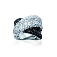 Bague Brillaxis argent pavage croisé