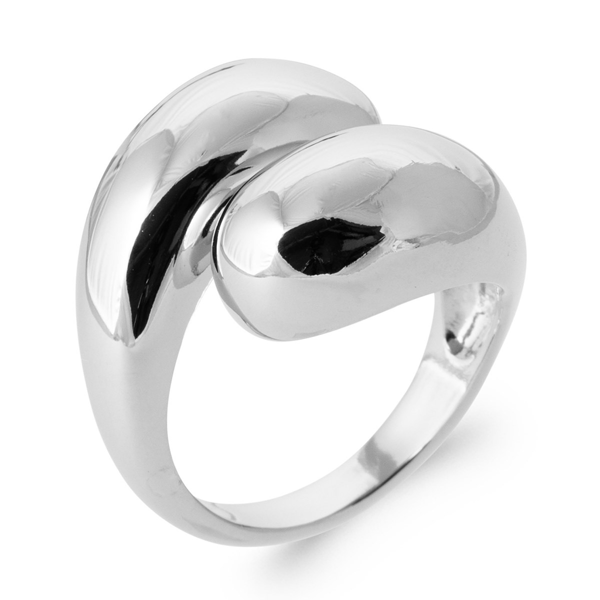 Bague Brillaxis moderne argent rhodié 52 - vue 3