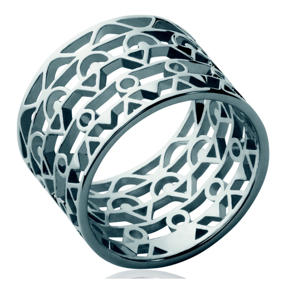 Bague Brillaxis motif aztèque - vue 3