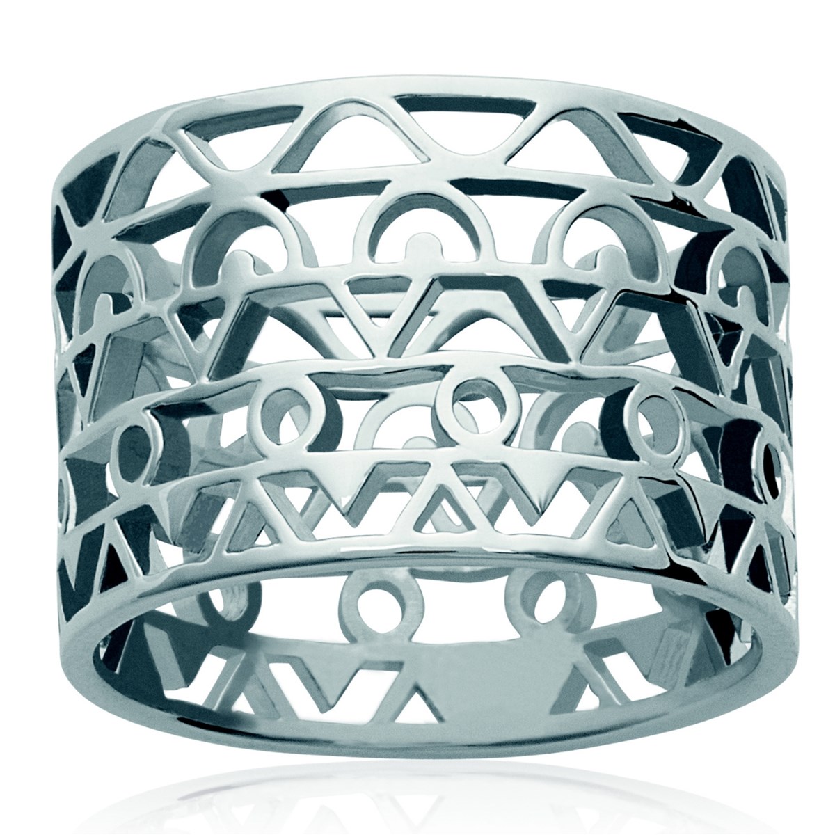 Bague Brillaxis motif aztèque - vue 4
