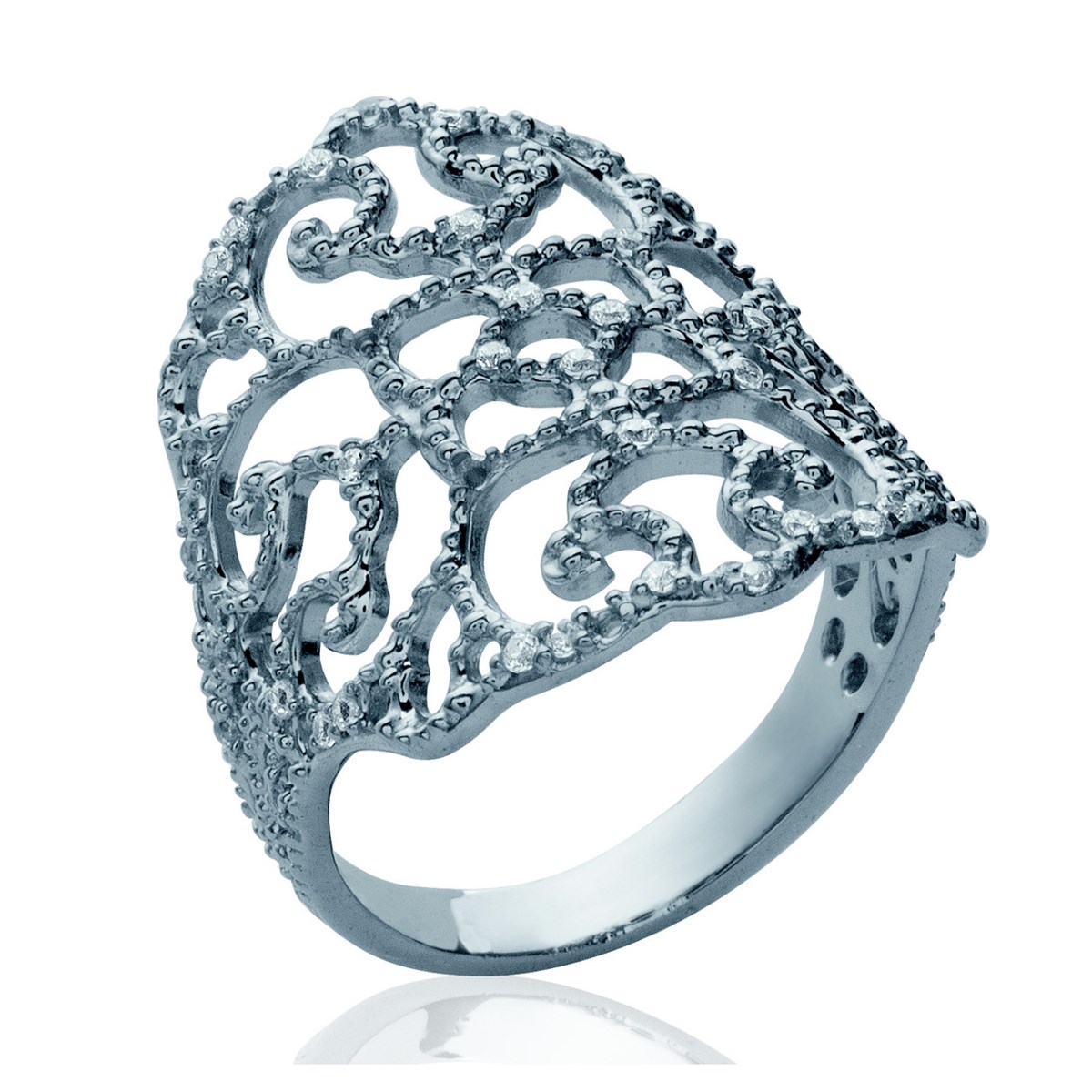 Bague Brillaxis arabesque empierrée - vue 3