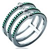 Bague Brillaxis triple anneaux bleues - vue V4