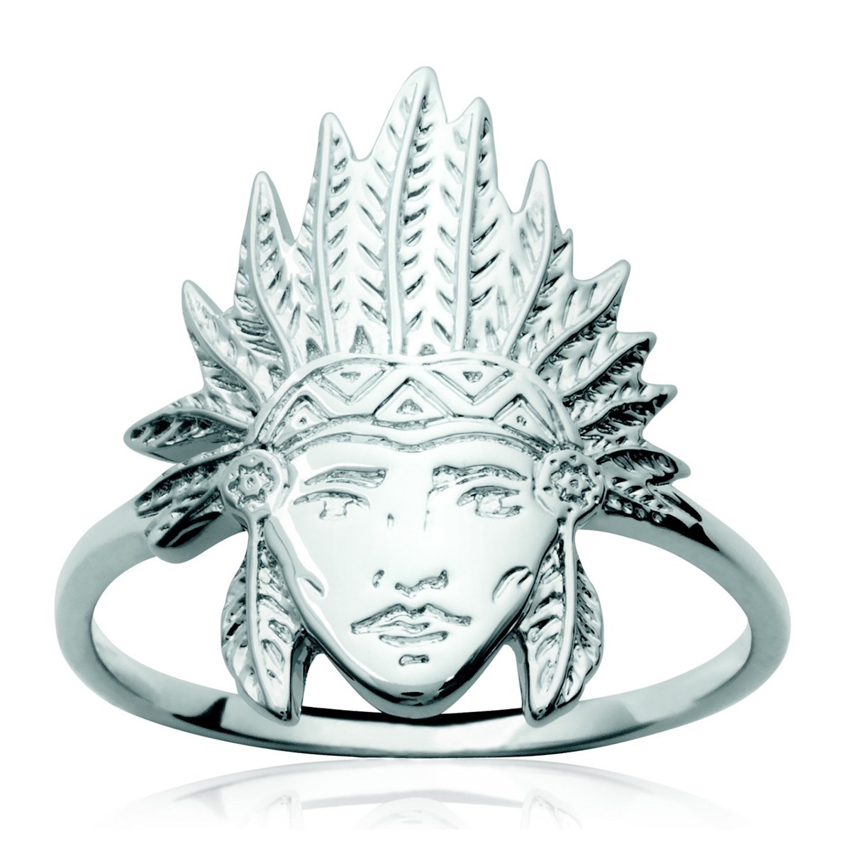 Bague Brillaxis tête d'indien argent