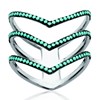 Bague Brillaxis argent motif V trois anneaux - vue V3
