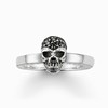 Bague Thomas Sabo Tête de mort noire - vue V1