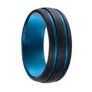 Bague homme Jourdan Vesta noire/bleu électrique