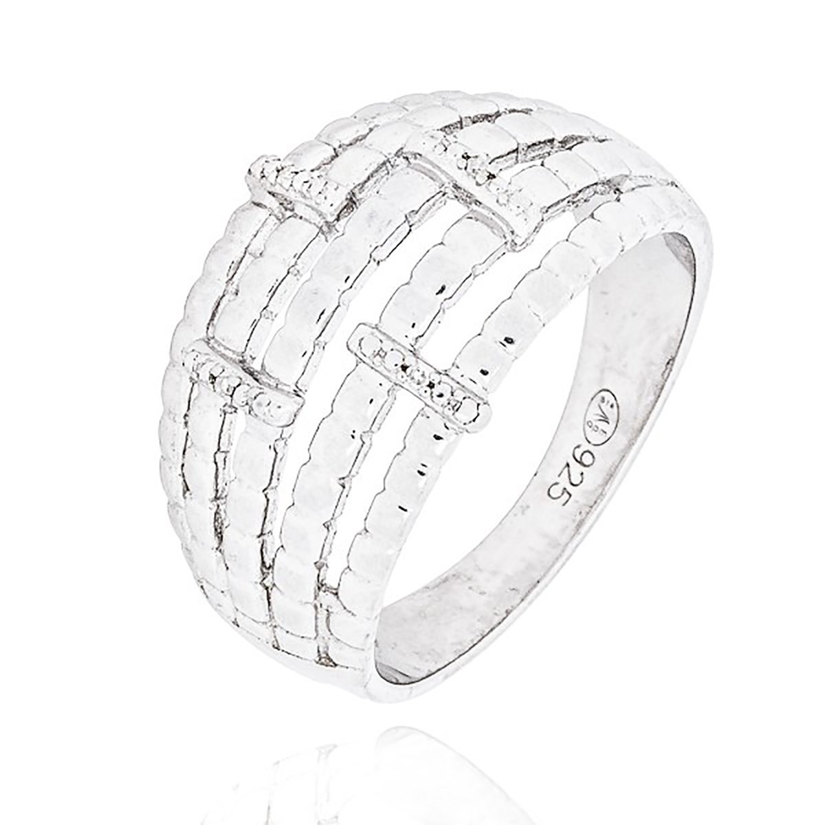 Bague Brillaxis argent diamants 12mm