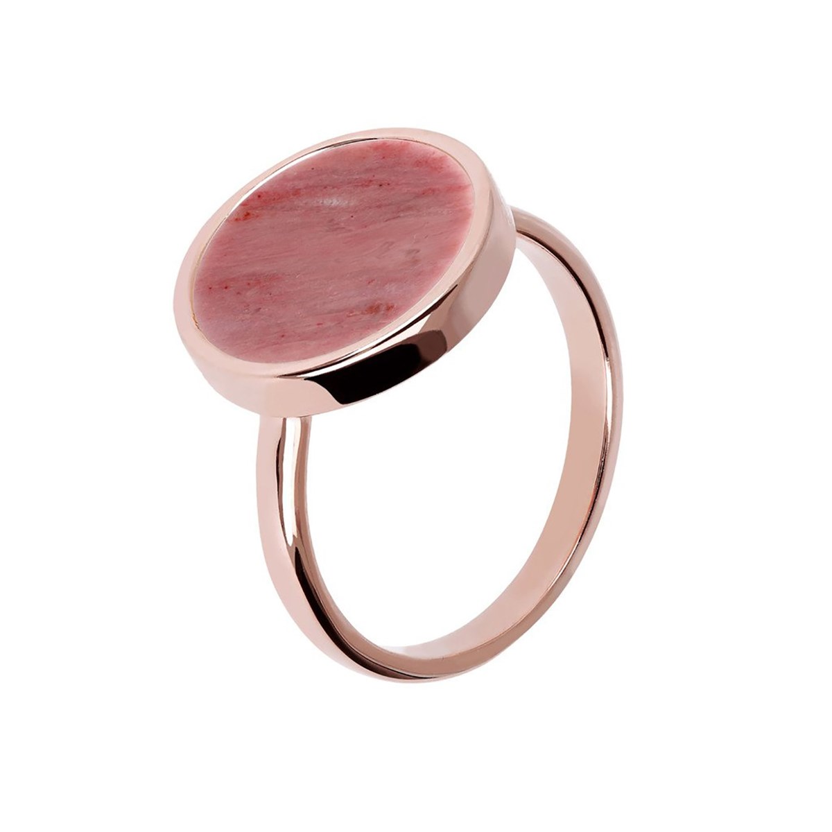 Bague Bronzallure Disc Red Fossil Wood