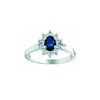 Bague marquise saphir diamants or blanc 18 carats - vue V1
