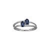 Bague motif croisé or 18 carats saphirs diamants - vue V1