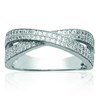 Bague Brillaxis croisé argent - vue V1