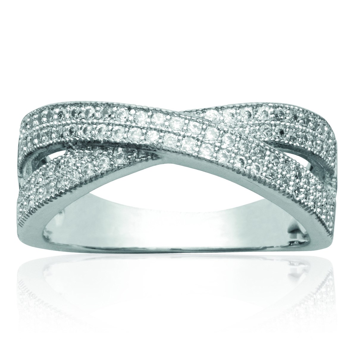 Bague Brillaxis croisé argent