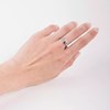 Bague topazes oxydes de zirconium or blanc 9 carats - vue V2