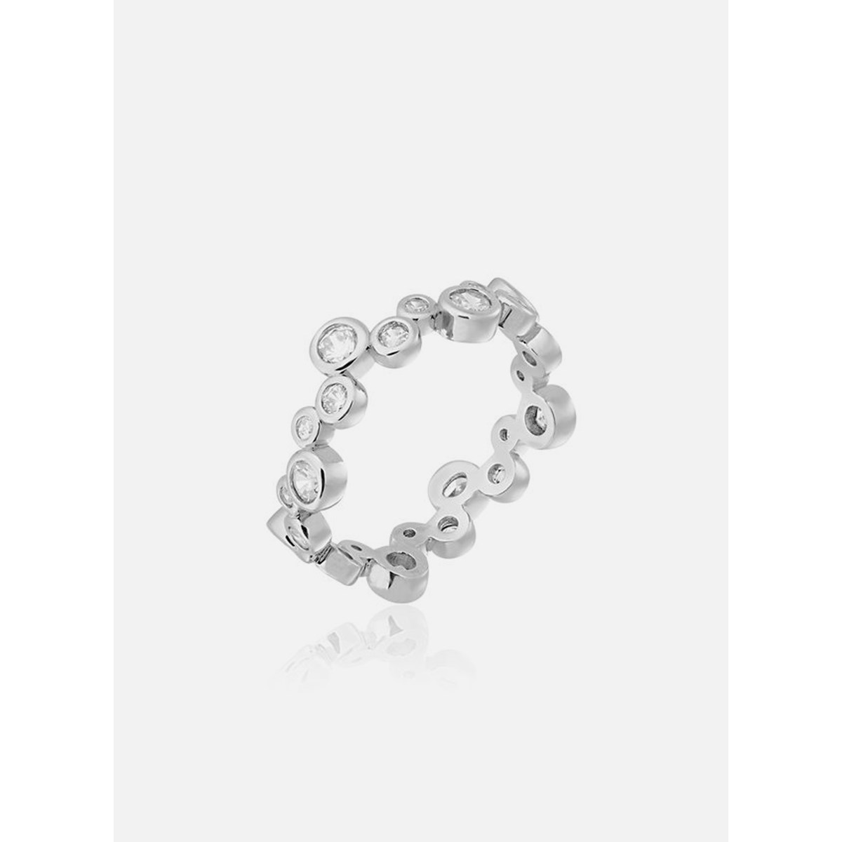 Bague fine AGATHA ACQUA - Cristal - Argenté - 56 - vue 2