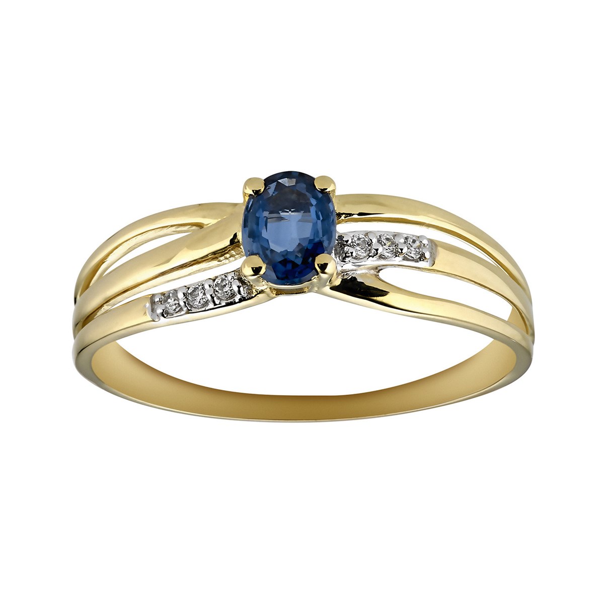 Bague Brillaxis saphir et 6 diamants