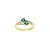 Bague Brillaxis or 18 carats emeraudes diamants - vue V1