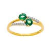 Bague Brillaxis or 18 carats emeraudes diamants - vue V2