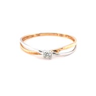 Solitaire Brillaxis diamant croisé or 750/1000