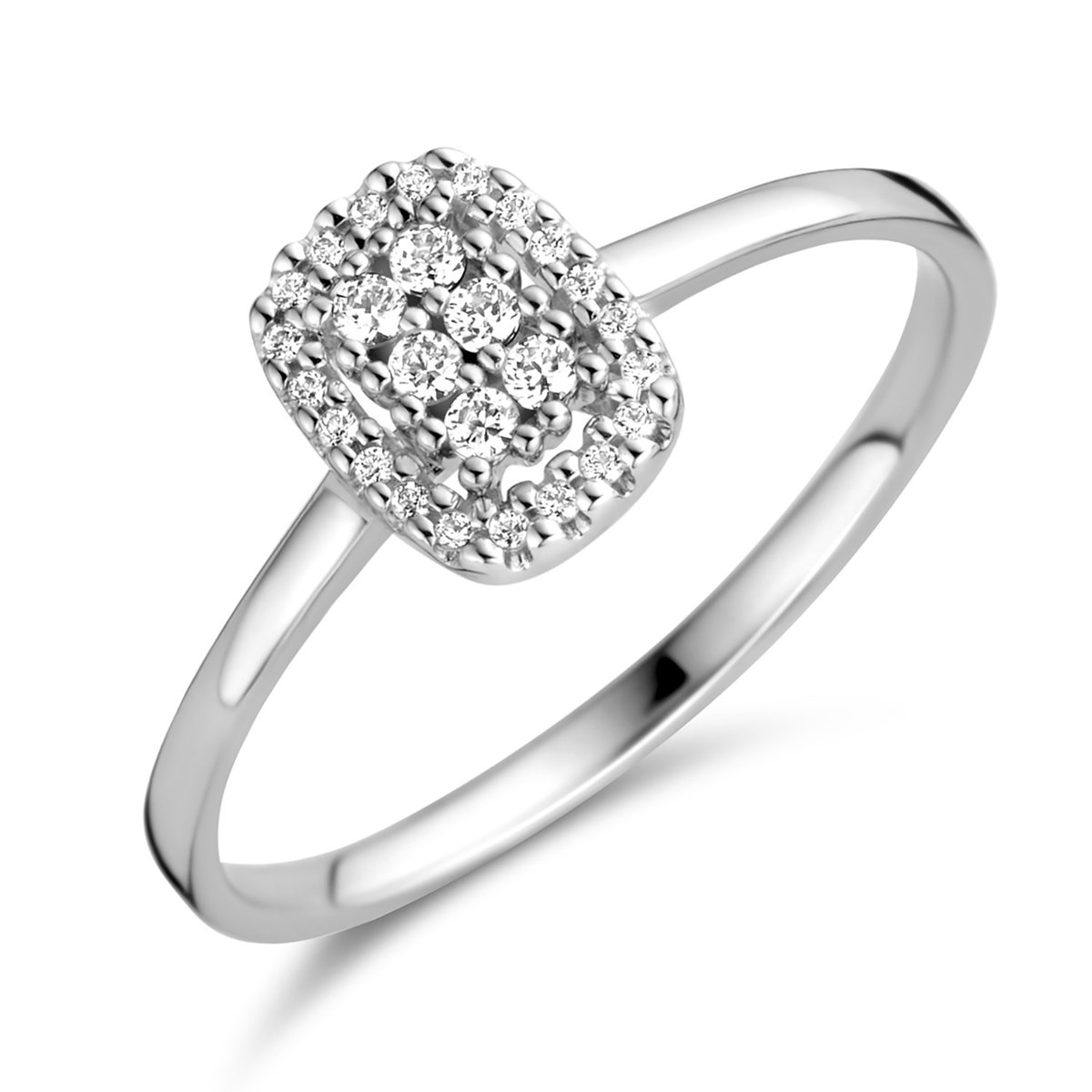 Bague Brillaxis Cluster diamants or blanc 18 carats