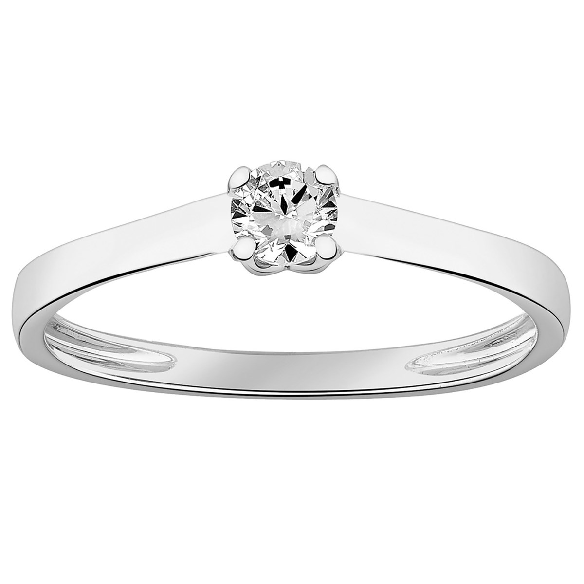 Solitaire Brillaxis or blanc diamant quatre griffes