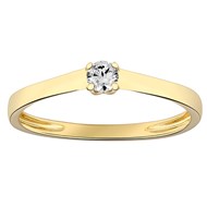 Solitaire diamant Brillaxis quatre griffes or jaune
0.15 ct