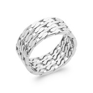 Bague large Brillaxis argent rhodié