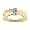 Bague Brillaxis tricolore croisée or 9 carats - vue V1