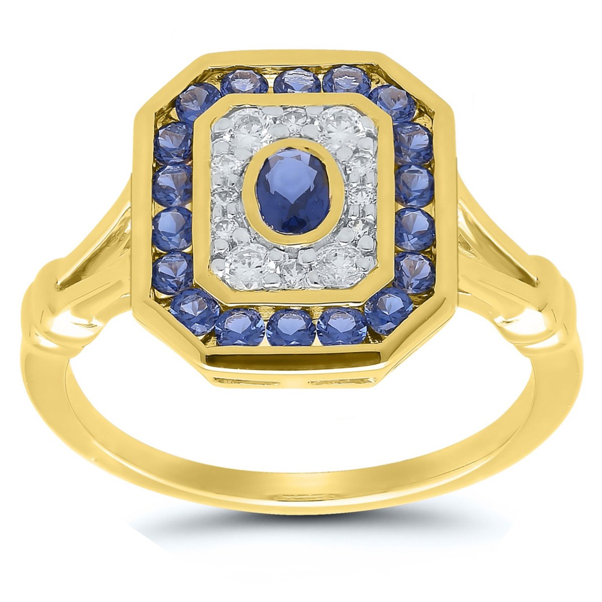 Bague Brillaxis or jaune saphir diamant