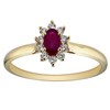 Bague Brillaxis marquise or rubis diamants - vue V1