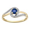Bague Brillaxis or jaune et blanc saphir oxydes - vue V2
