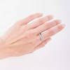 Bague trilogie diamants or blanc 18 carats - vue V4
