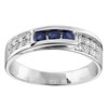Trilogie saphir or blanc 18 carats diamants - vue V2
