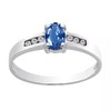 Bague Brillaxis saphir ovale diamants or blanc - vue V2