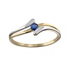 Bague Brillaxis or bicolore 18 carats saphir rond - vue V1