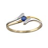 Bague Brillaxis or bicolore 18 carats saphir rond - vue V2