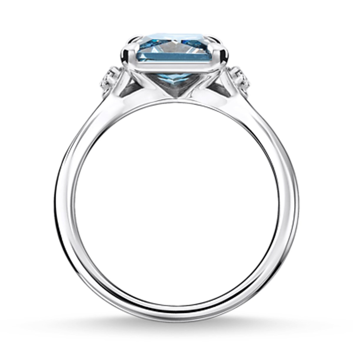 Bague Thomas Sabo pierre bleue lune étoile - vue 3