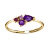 Bague or saphir rose améthyste rhodolite - vue V3