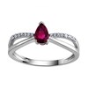 Bague Brillaxis or blanc 18 carats rubis diamants - vue V3