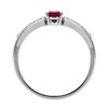 Bague Brillaxis or blanc 18 carats rubis diamants - vue V4