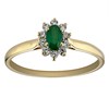 Bague Brillaxis marguerite or émeraude diamants - vue V1