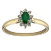 Bague Brillaxis marguerite or émeraude diamants - vue V2