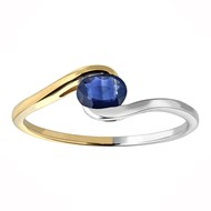 Bague bicolore saphir bleu