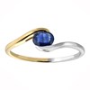 Bague bicolore saphir bleu - vue V2