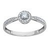 Solitaire accompagné or blanc 18 carats diamants - vue V1